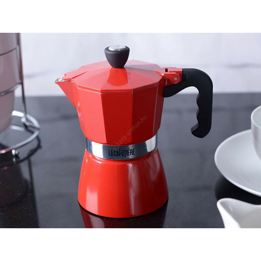 Aluminium kávéfőző 200ml (3 személyes), Classic Espresso, piros, La Cafetiére Aluminium kávéfőző 200ml (3 személyes), Classic Espresso, piros, La Cafetiére